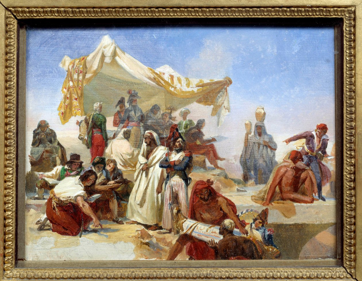 Mısır Seferi (1798-1801): “” Napolyon Bonapart (1769-1821) emriyle Mısır seferi”” Leon Cogniet (1794-1880) 19. yüzyıl by Léon Cogniet