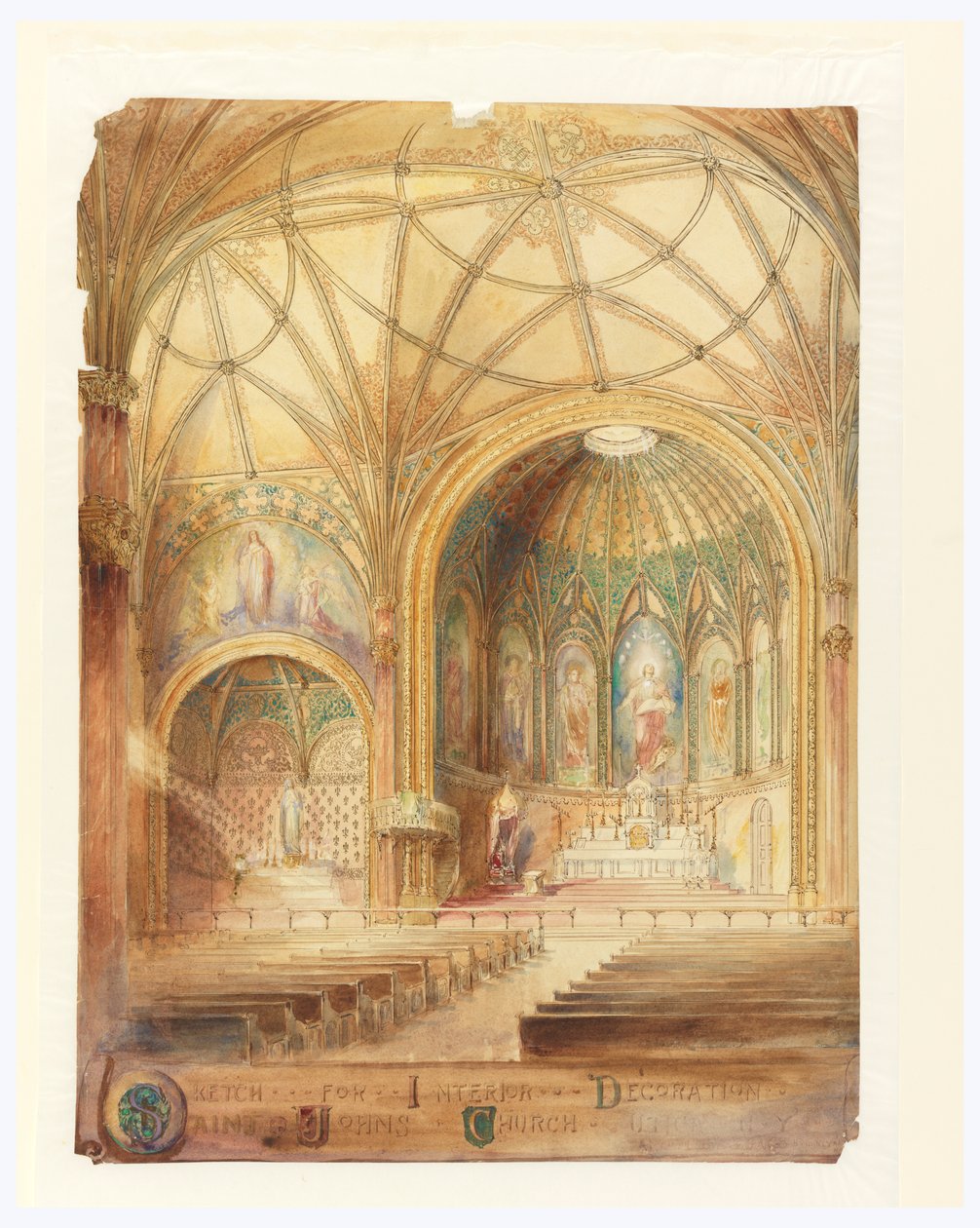 İç Mekanın Oluşturulması, St. John Kilisesi, Utica, NY by Leon Dabo