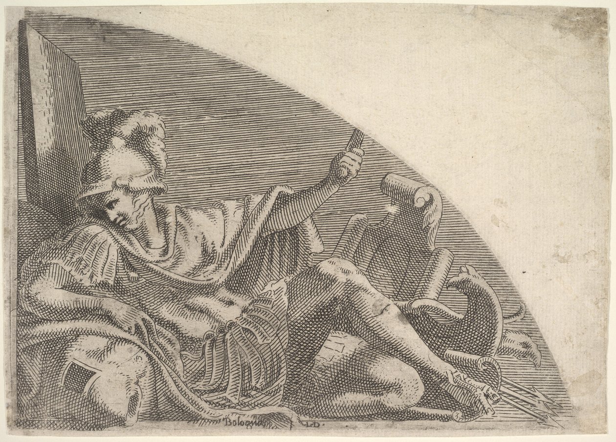 Kupalar Arasında Oturan Mars, 1540-56. by Leon Davent