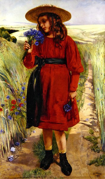 Bahar ya da Peygamberçiçekli Genç Kız (tuval üzerine yağlı boya) by Leon Henri Marie Frederic