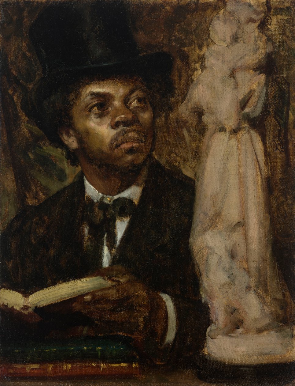 Bir Sanat Uzmanının Portresi, muhtemelen Ira Aldridge (tuval üzerine yağlı boya) by Leon Herbo