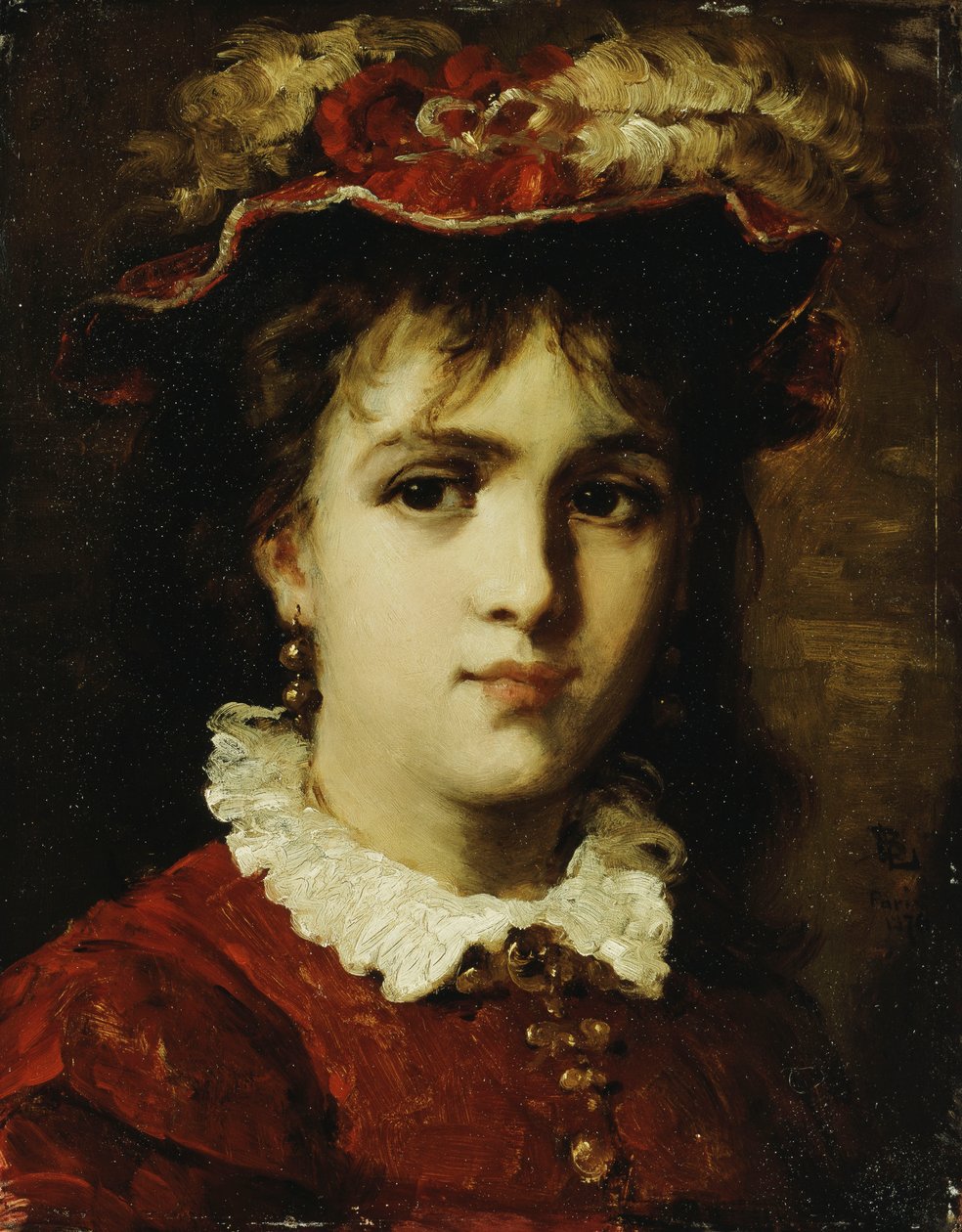 Genç Bir Kızın Portresi, 1876 by Leon Joseph Florentin Bonnat