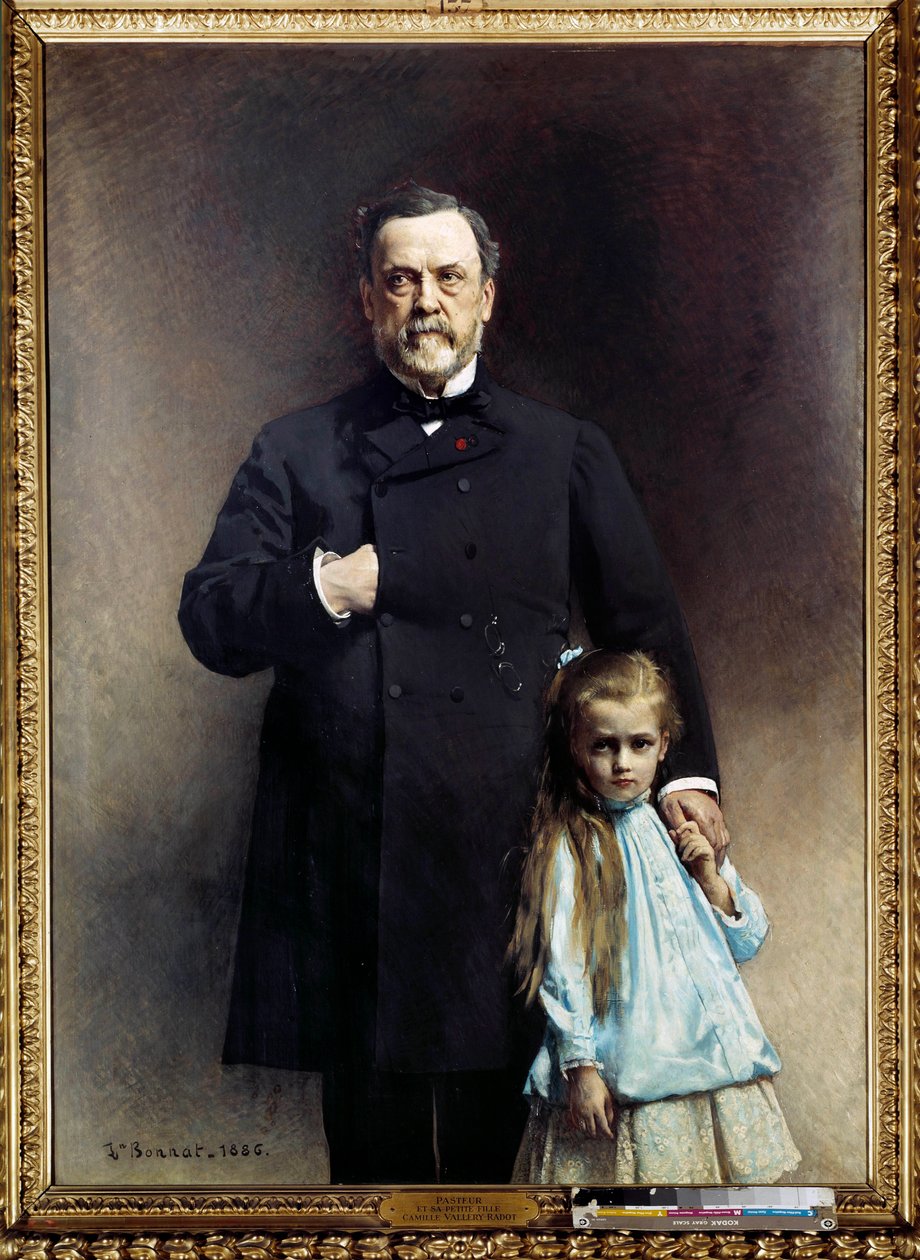 Fransız doktor Louis Pasteur (1822-1895) ile küçük kızı Camille Vallery Radot