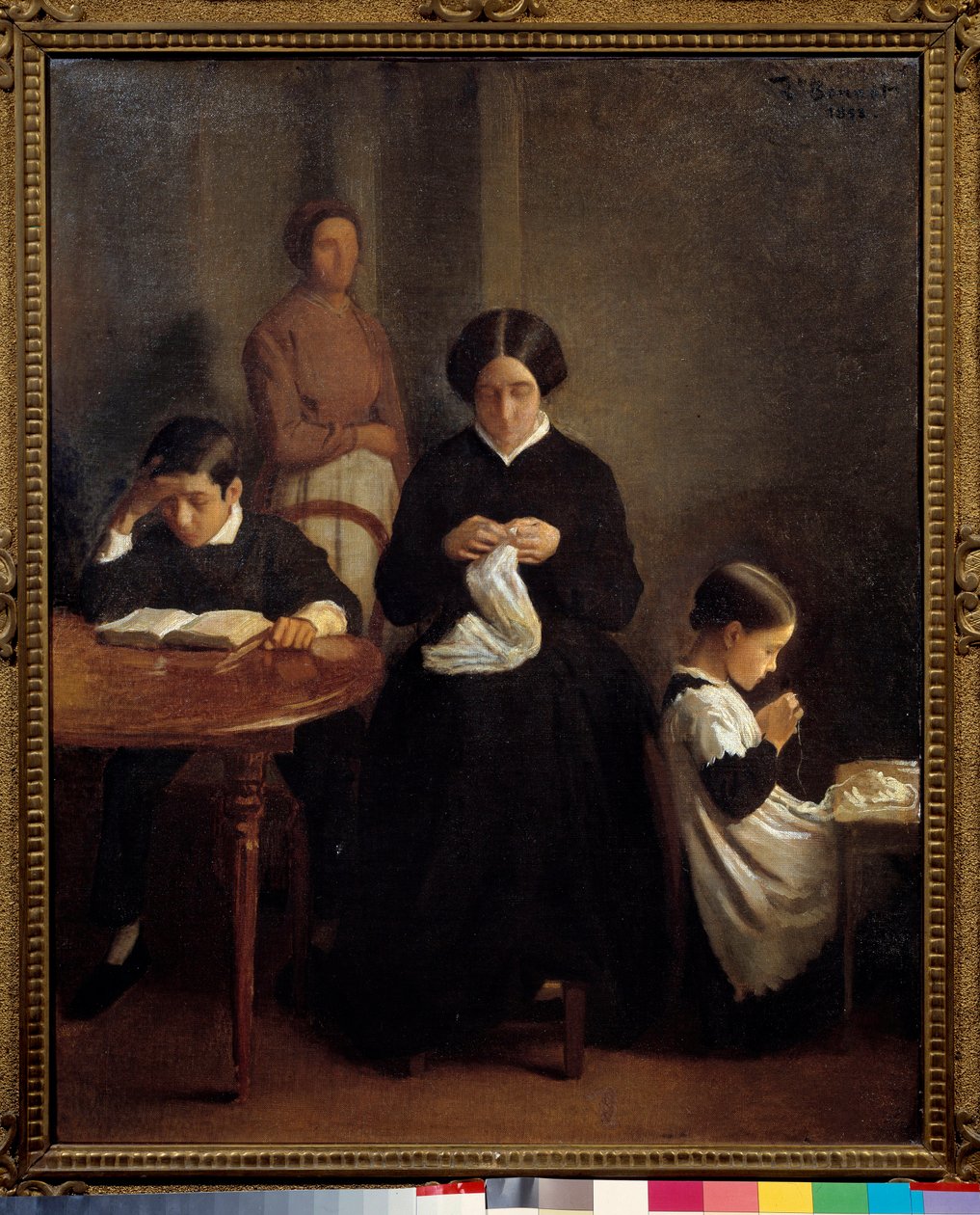 Sanatçının ailesi Le jeune erkek kardeş okudu, anne ve kız kardeşi ise dikiş işi yaptı. Resim Leon Bonnat (1833-1922) 1853 Bayonne, Musee Bonnat. by Leon Joseph Florentin Bonnat