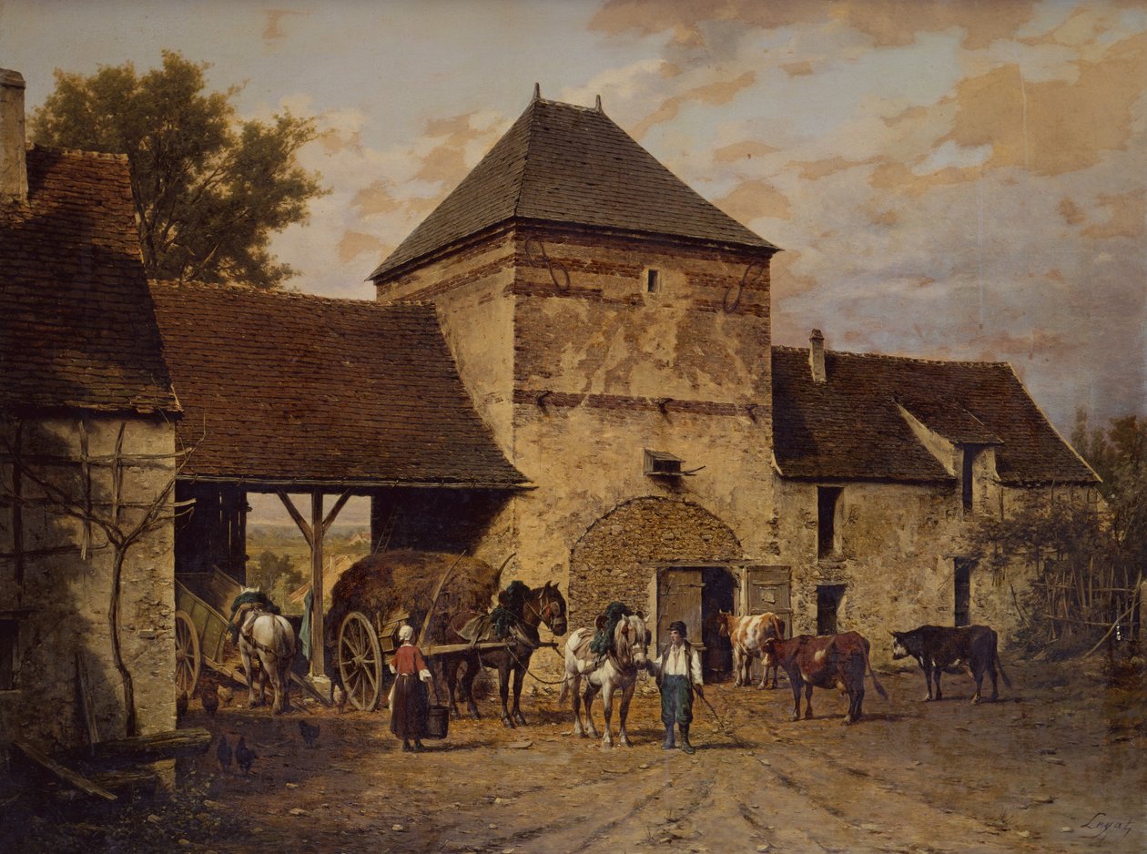 Çiftlik (tuval üzerine yağlı boya) by Leon Legat