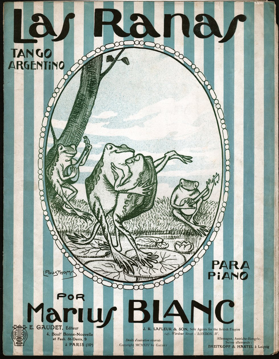 Tango dansı yapan kurbağalar. 1914 (resim) by Leon Pousthomis