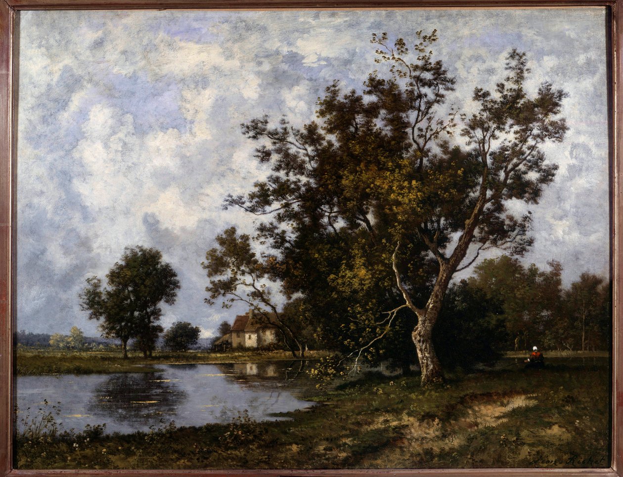 Manzara a la Mare Resim Leon Richet (1847-1907) 20. yüzyıl Özel Koleksiyonu by Leon Richet