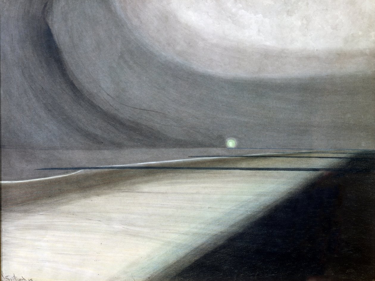 Ay Işığında Plaj, Işıklı Deniz Manzarası by Leon Spilliaert