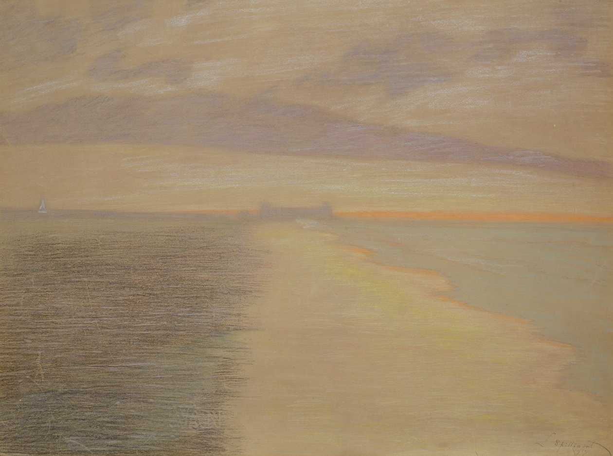 Ostend'de deniz alacakaranlığı by Leon Spilliaert