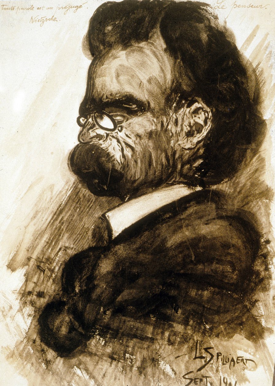 Friedrich Nietzsche (1844-1900) Alman filozof ve şair guaş ve çini mürekkebi, Leon Spilliaert 1901 by Leon Spilliaert