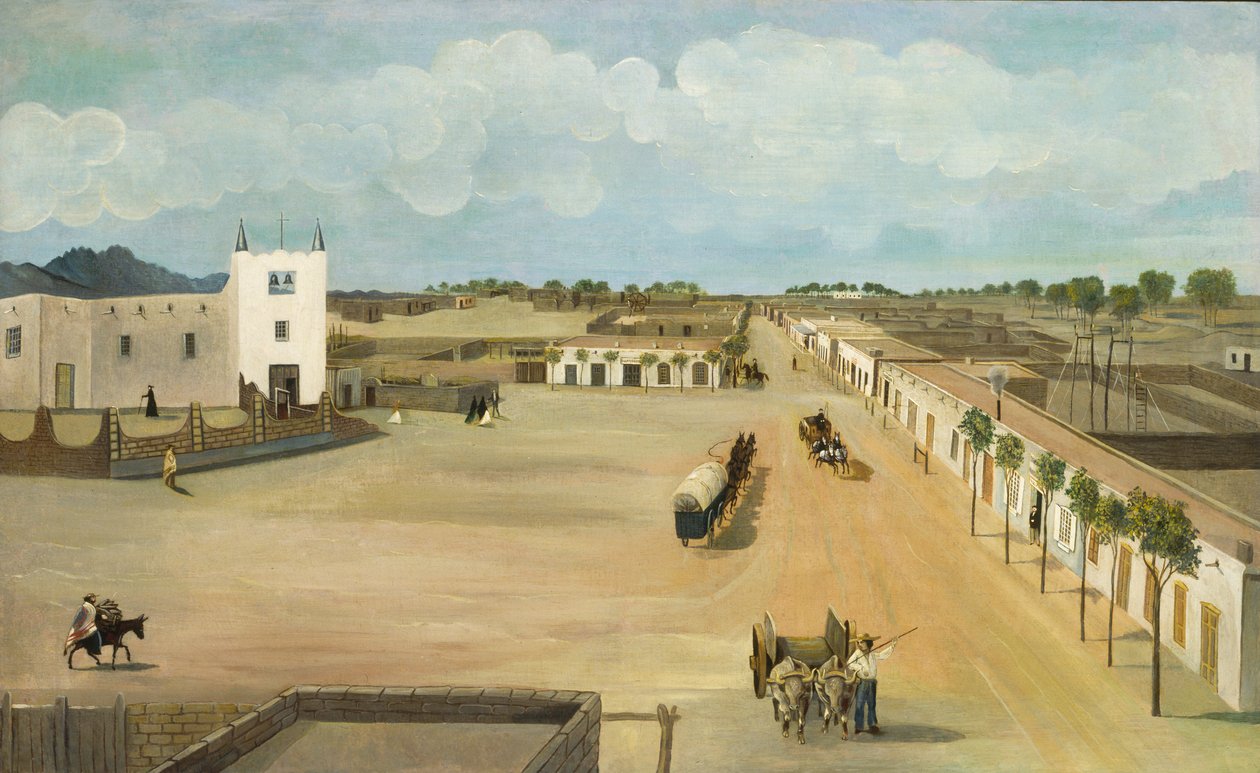 Eski Mesilla Plaza, yak. 1885-1886. by Leon Trousset