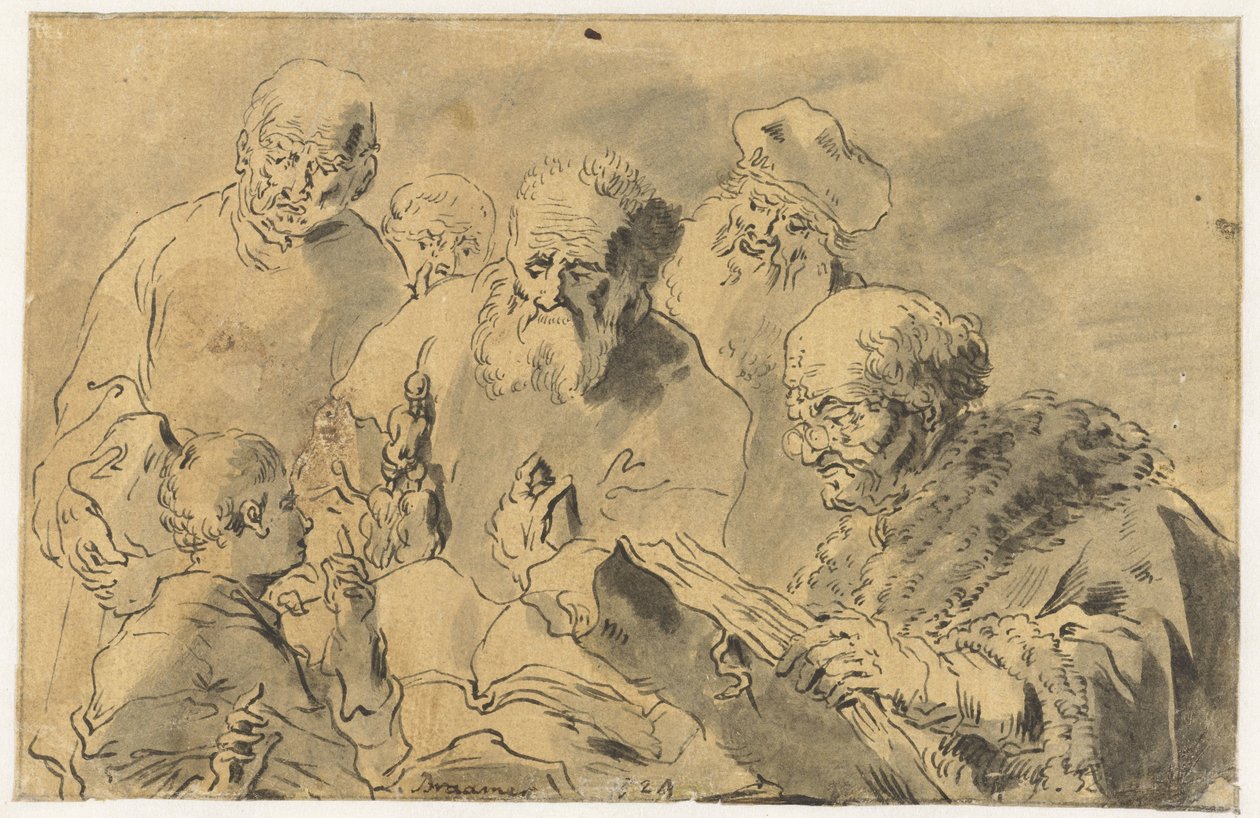 Mesih ve Yazıcılar by Leonaert Bramer