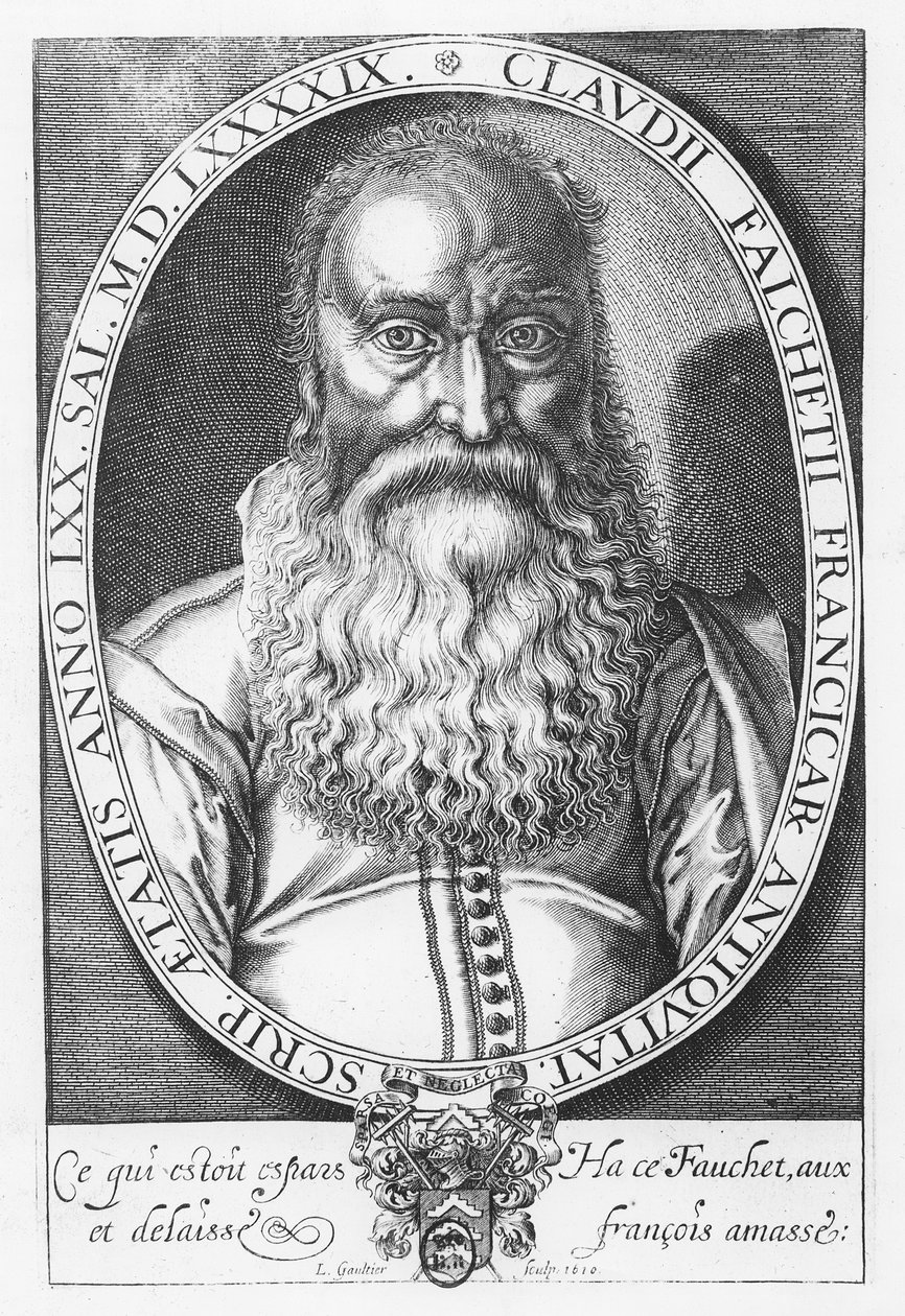 Claude Fauchet, 1610  by Leonard Gaultier