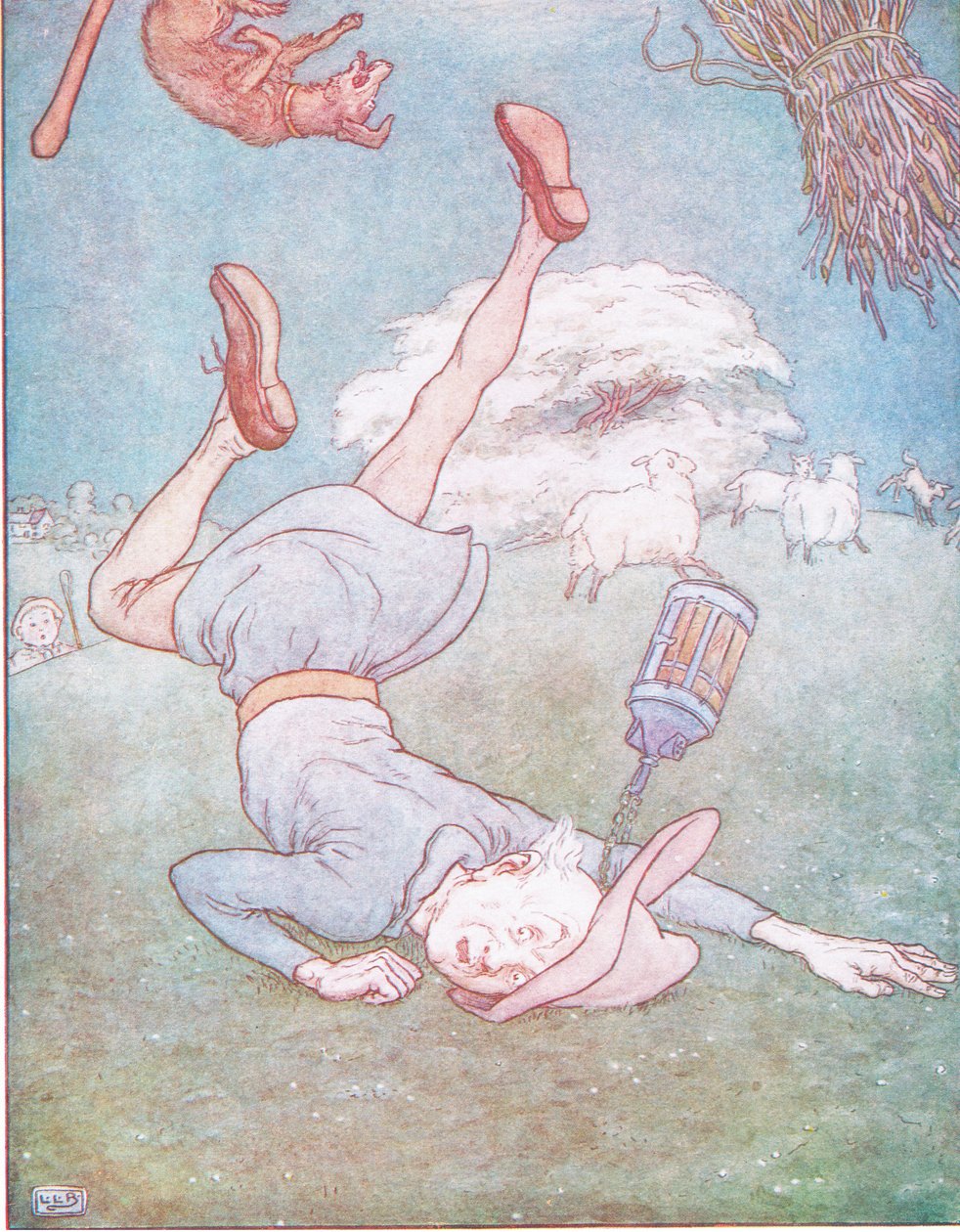 Aydaki adam yuvarlanarak geldi by Leonard Leslie Brooke