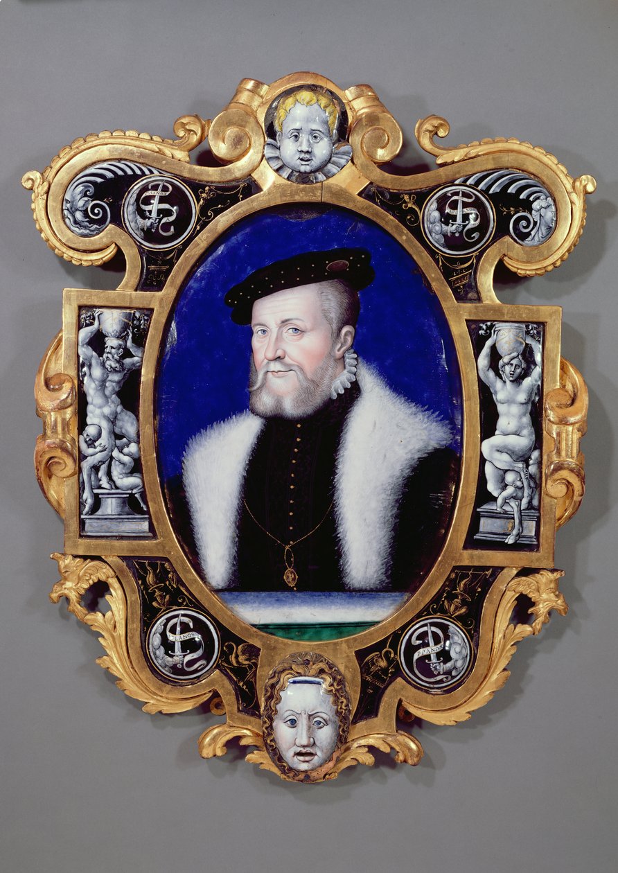 Portrait of Anne, First Duke of Montmorency (1493-1567) 1556 (oil on enamel) by Leonard Limosin