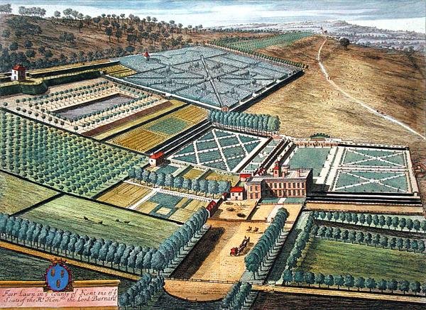Johannes Kip (c.1652-1722) tarafından oyulmuş Kent ilçesinde Fair Lawn (gravür) by Leonard (after) Knyff