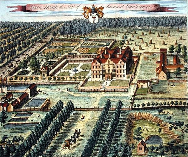 Johannes Kip (c.1652-1722) tarafından oyulmuş Oxen Heath (gravür) by Leonard (after) Knyff