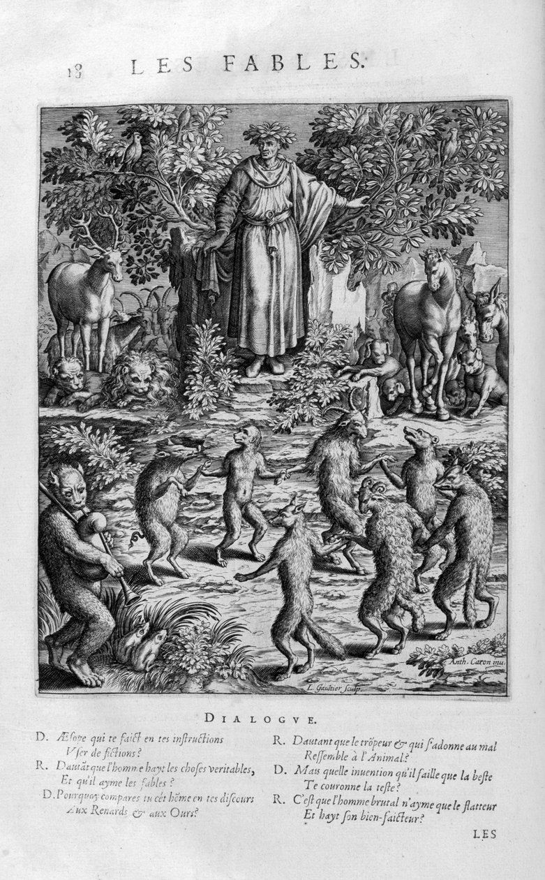 Dante, Ezop'un masalları üzerinde derin düşüncelere dalıyor by Leonard Gaultier