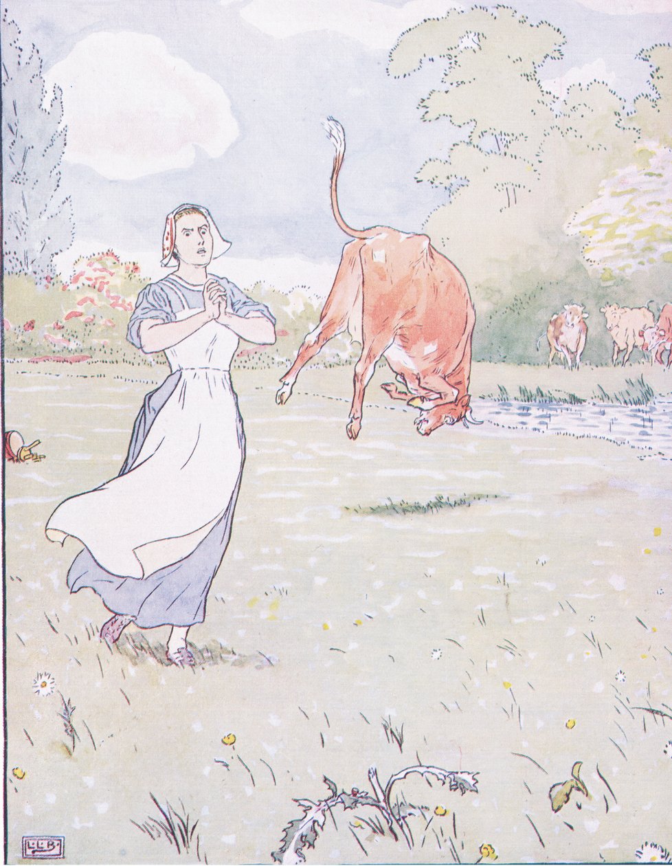 İşte anne diye bağırdı, kırmızı ineğin içinde by Leonard Leslie Brooke