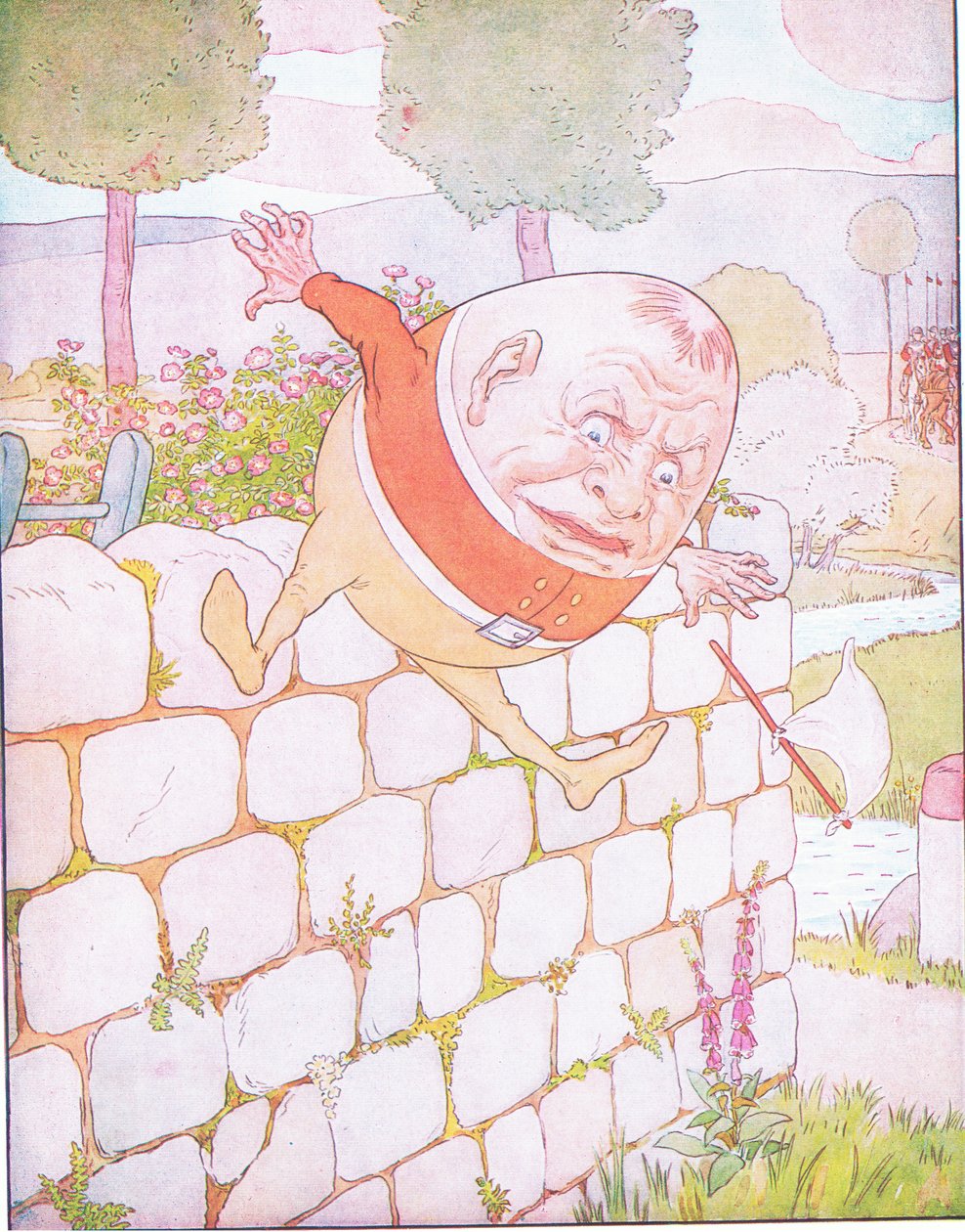 Humpty Dumpty harika bir düşüş yaşadı (renkli taş) by Leonard Leslie Brooke