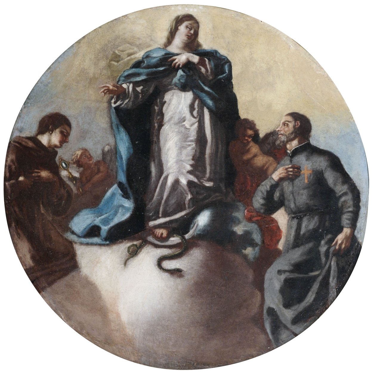 Lellis Aziz Anthony ve Aziz Camillo ile Immaculate Virgin by Leonardo Antonio Olivieri