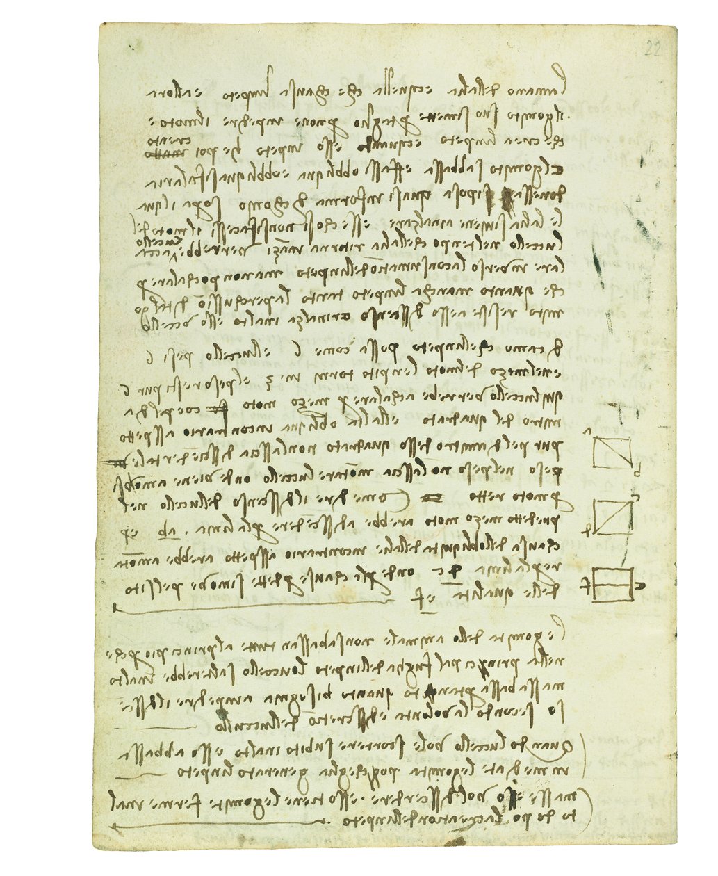 Kuşların uçuşuyla ilgili kodeks, Folio 14 verso by Leonardo da Vinci