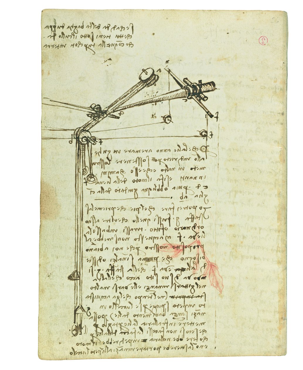 Kuşların uçuşuyla ilgili kodeks, Folio 16 verso by Leonardo da Vinci