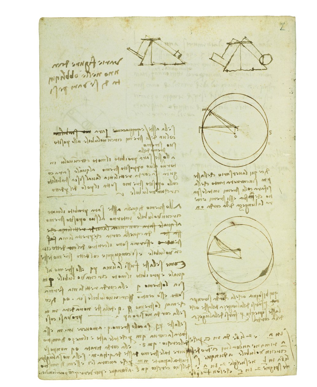 Kuşların uçuşuyla ilgili kodeks, Folio 3 verso by Leonardo da Vinci