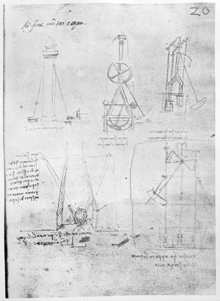 fol. Paris El Yazması B'den 20r, 1488-90 by Leonardo da Vinci