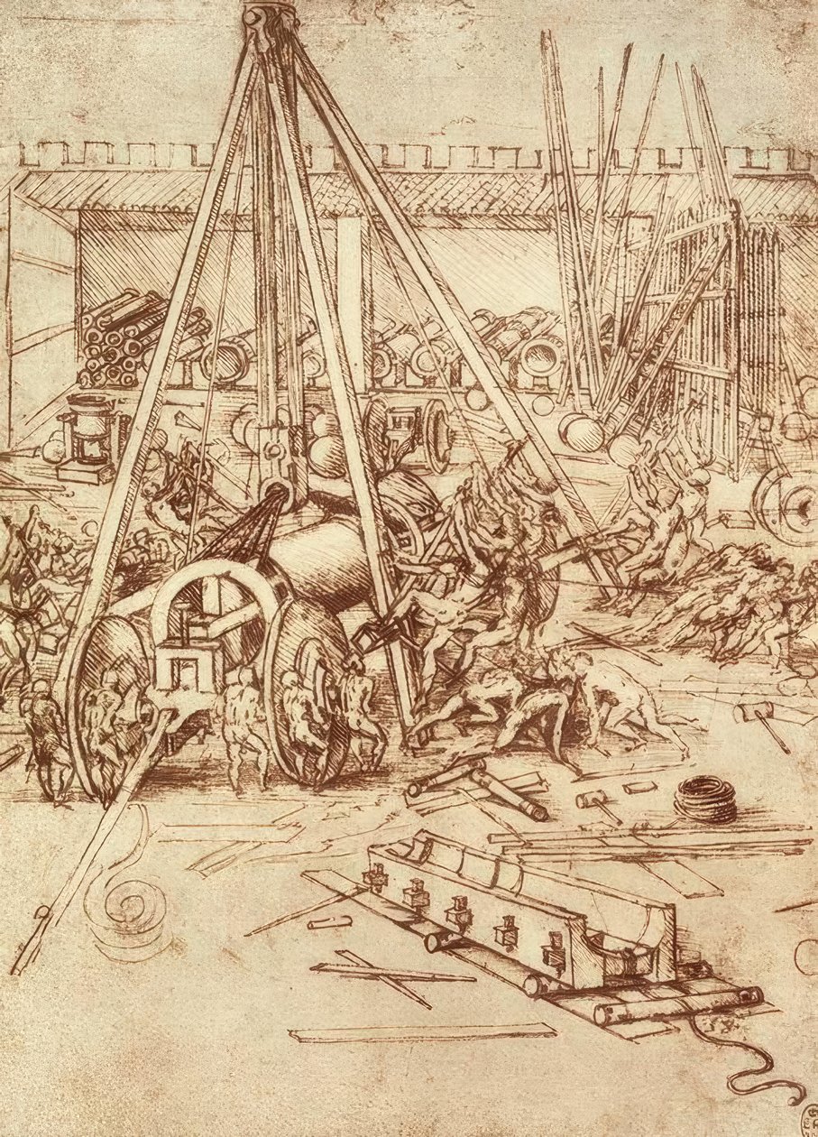 Silah dökümhanesi by Leonardo da Vinci