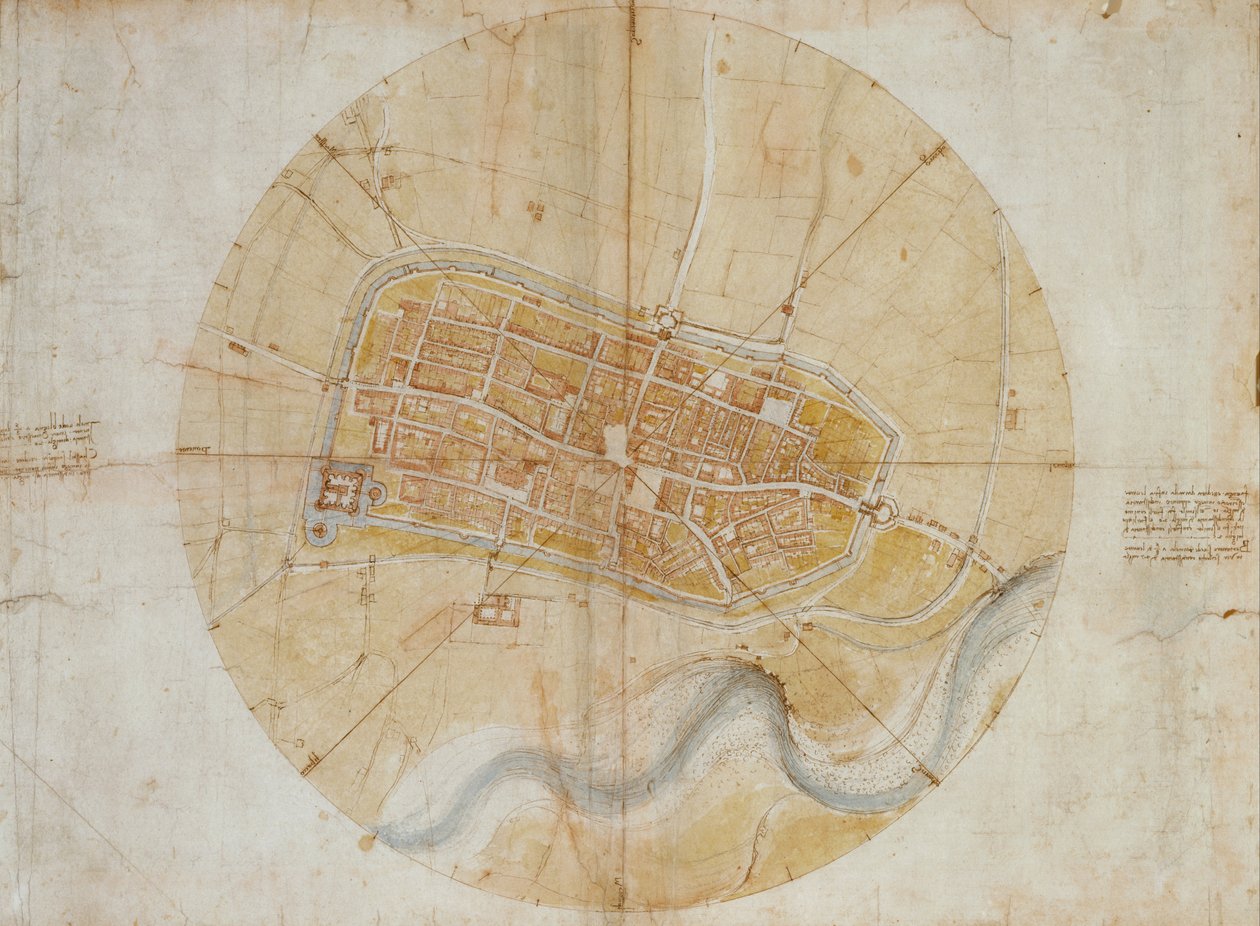 Imola Planı by Leonardo da Vinci