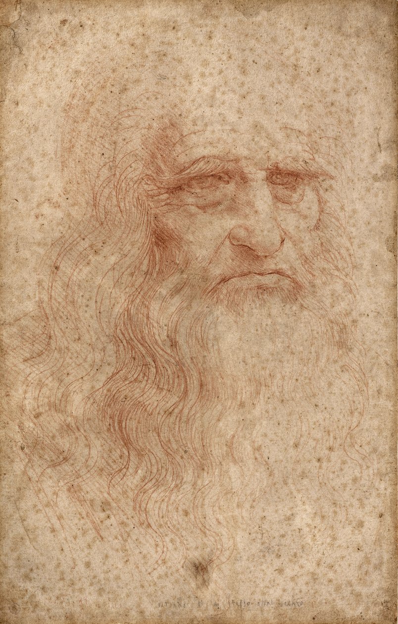 Otoportre, c. 1515-16 (beyaz kağıt üzerinde kan) by Leonardo da Vinci