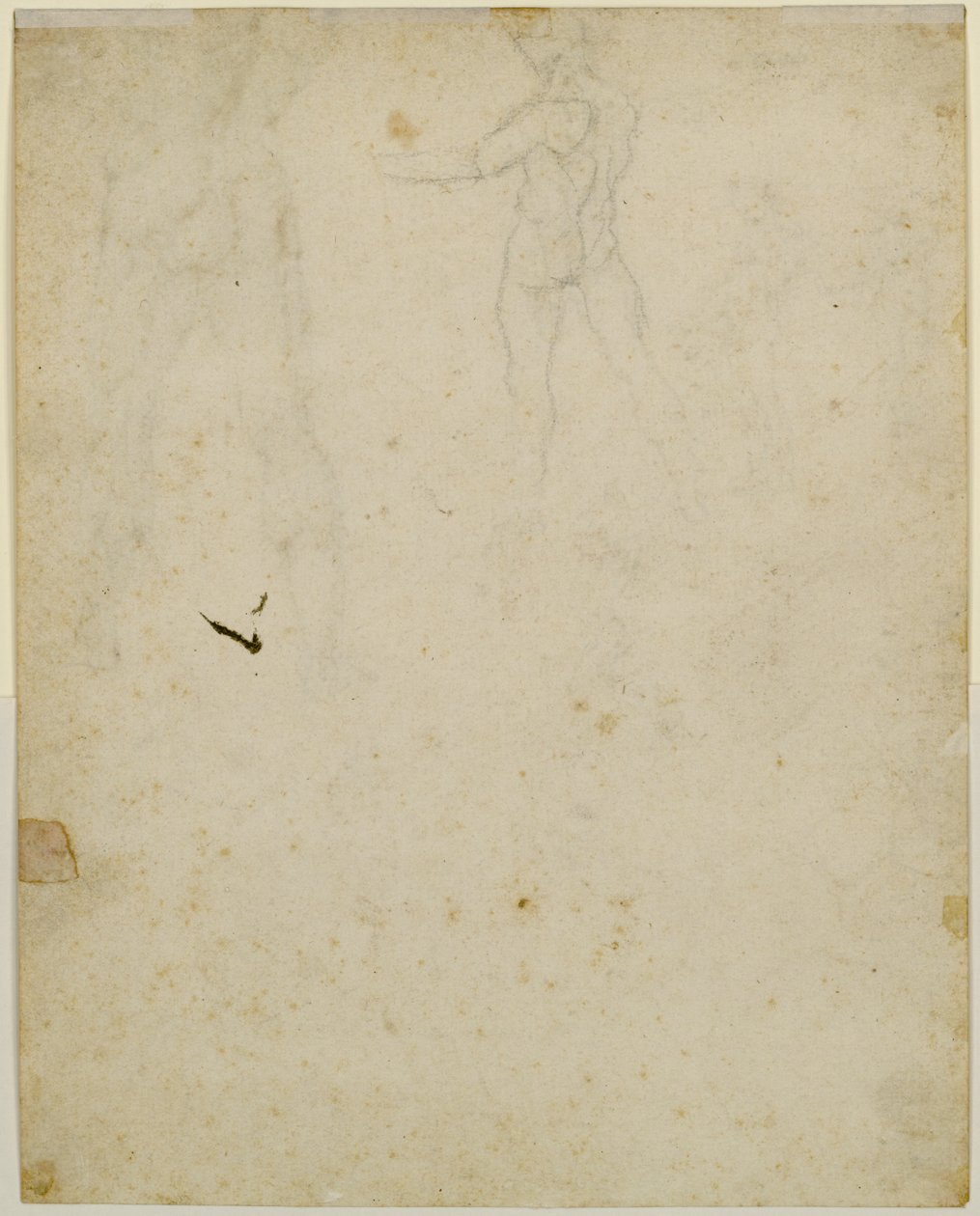 Rektodaki merkez figürün taslağı, soldan görünüm by Leonardo da Vinci