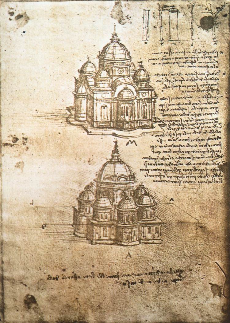 Merkezi plan bina çalışmaları by Leonardo da Vinci