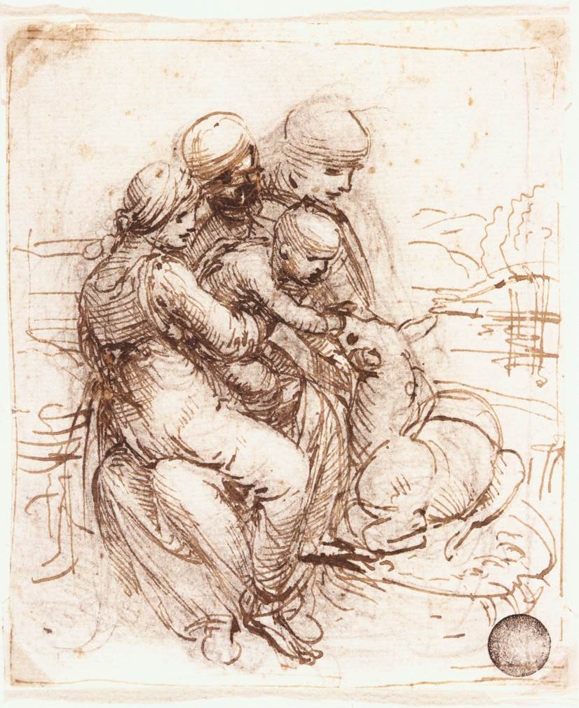 St Anne Çalışması by Leonardo da Vinci