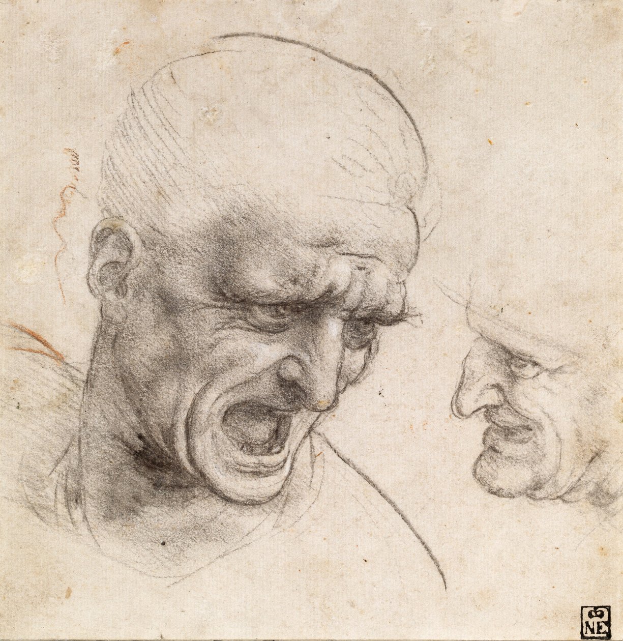 Anghiari Savaşı için İki Savaşçının Çalışması by Leonardo da Vinci