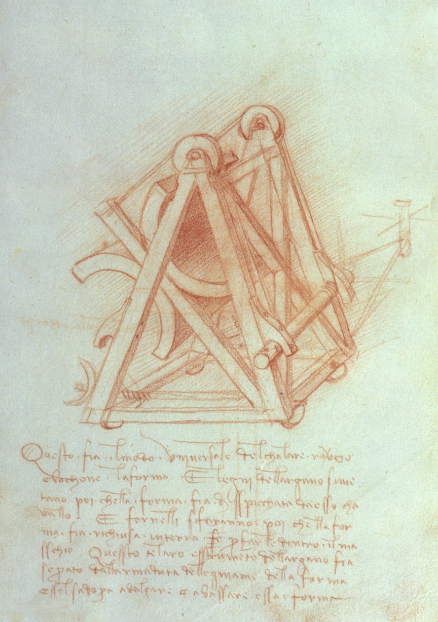 Sforza Atı için Döküm Kalıplı Ahşap Çerçeve Çalışması, fol. Codex Madrid II