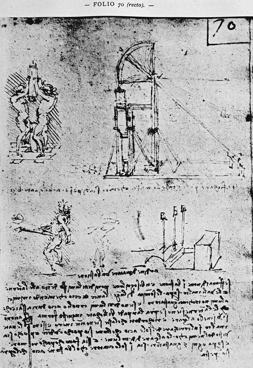 Geceleri bir kalenin nasıl inşa edileceğine dair öneriler, fol. 70r, Paris El Yazması B