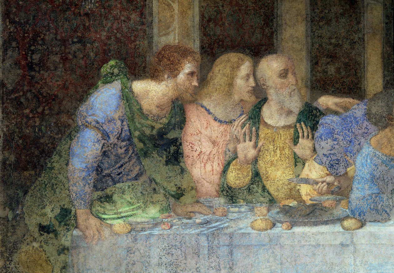 Son Akşam Yemeği, 1495-97 (restorasyon sonrası) by Leonardo da Vinci