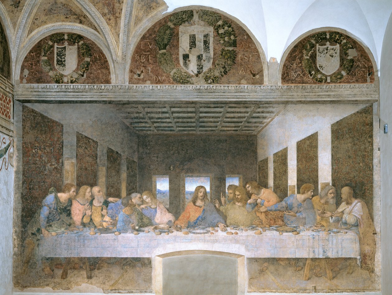 Son Akşam Yemeği, 1495-97 (restorasyon sonrası) by Leonardo da Vinci