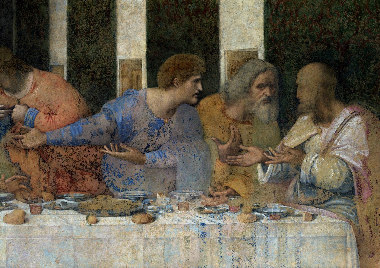 Son Akşam Yemeği, 1495-97 (restorasyon sonrası) by Leonardo da Vinci
