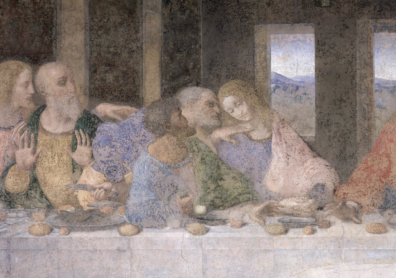 Son Akşam Yemeği, 1495-97 (restorasyon sonrası) by Leonardo da Vinci