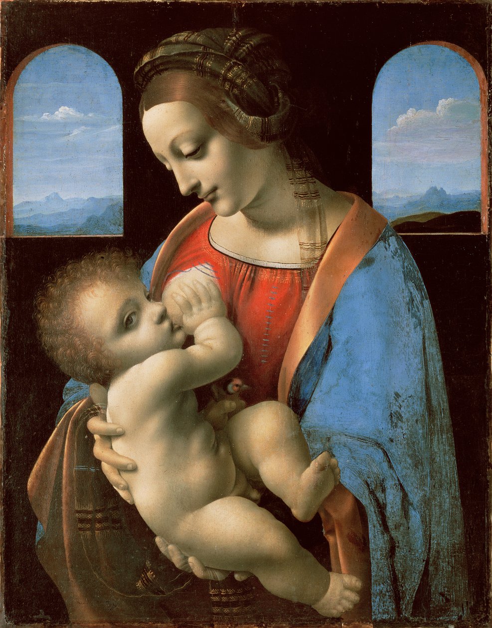 The Litta Madonna, c.1490 (panelden aktarılan tuval üzerine tempera) by Leonardo da Vinci
