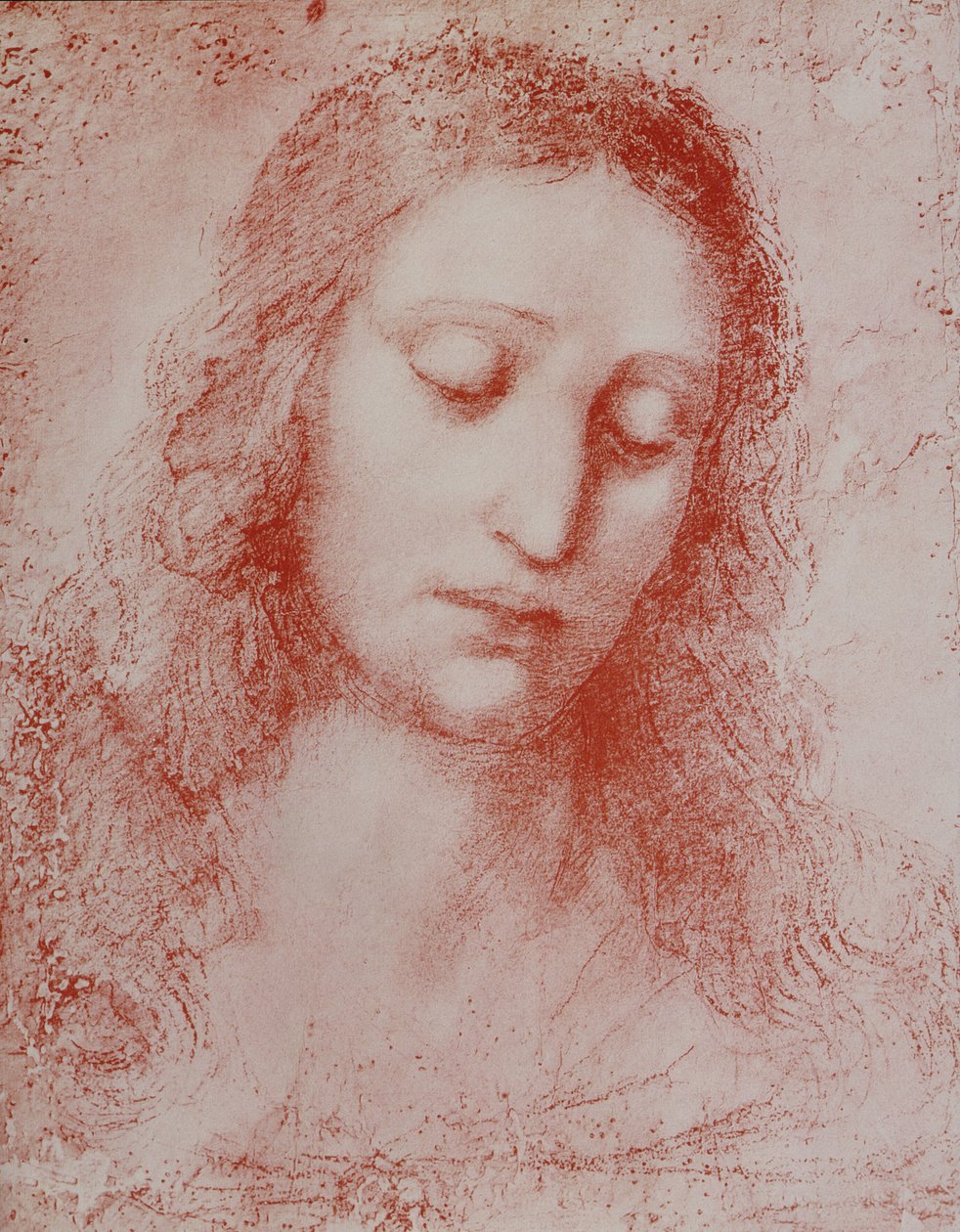 Kurtarıcı (kağıt üzerinde kırmızı tebeşir) by Leonardo da Vinci