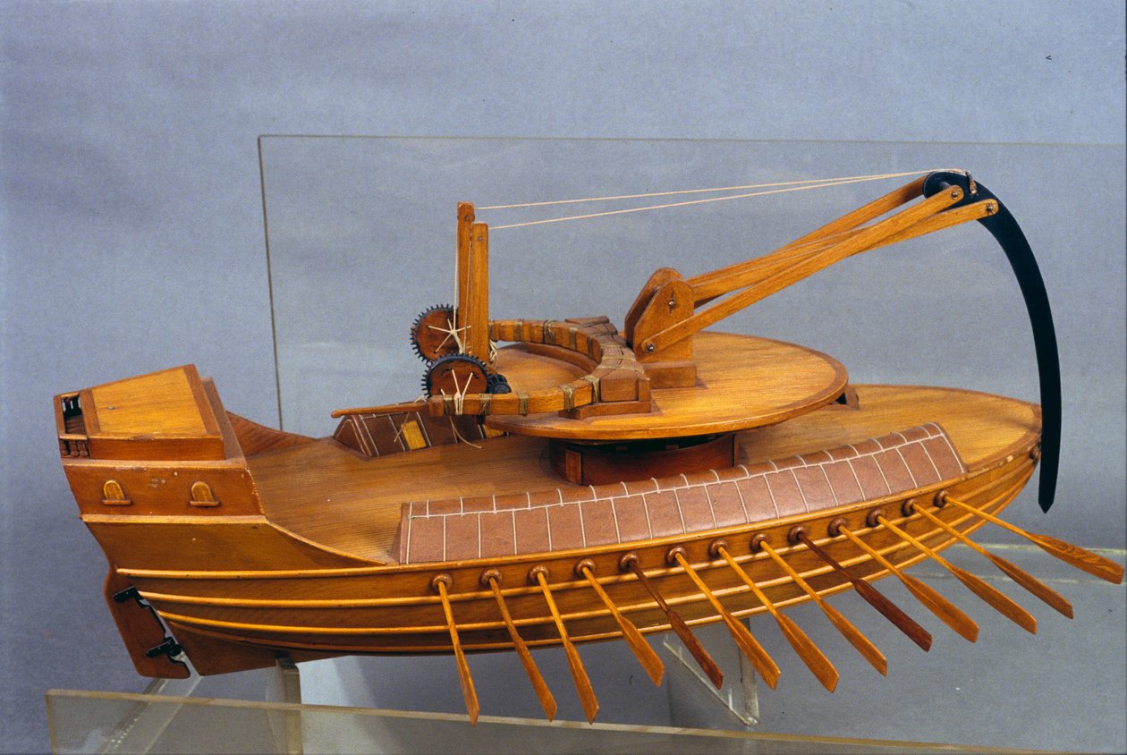 Escorpio, eperon ile kayık. Leonardo da Vinci