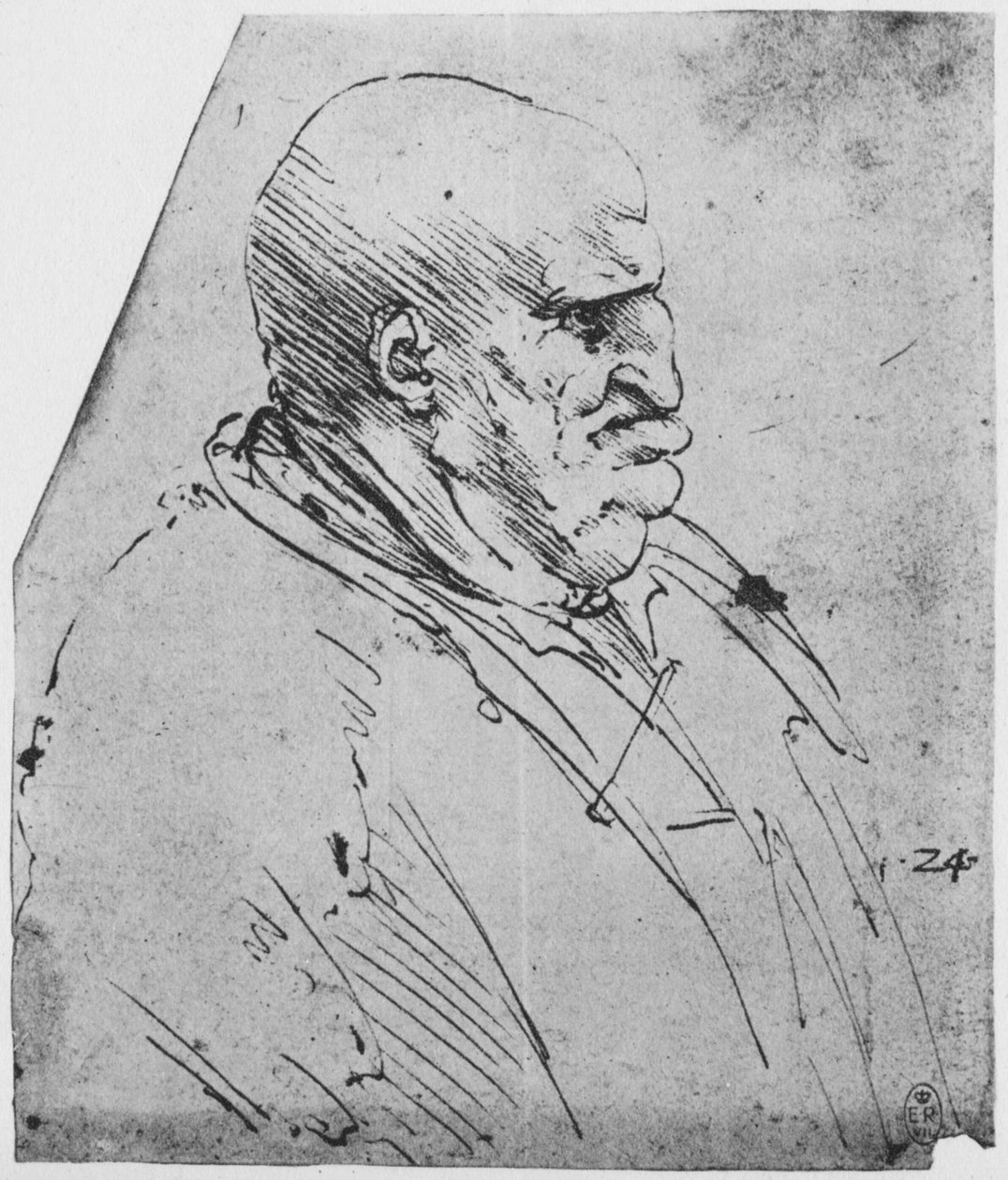 Sağdaki Bir Adamın Grotesk Profili, c1480 1945 by Leonardo da Vinci