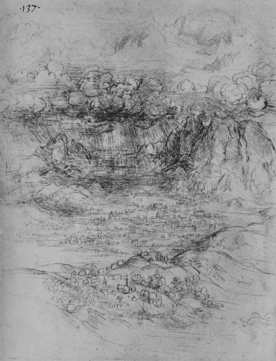 Alp Vadisi Üzerinde Fırtına, c1480 1945 by Leonardo da Vinci