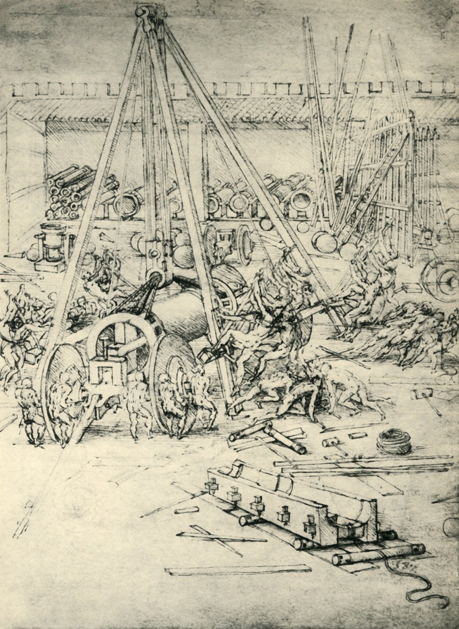 Cephanelikten bir sahne, c1485-1490, 1943. by Leonardo da Vinci