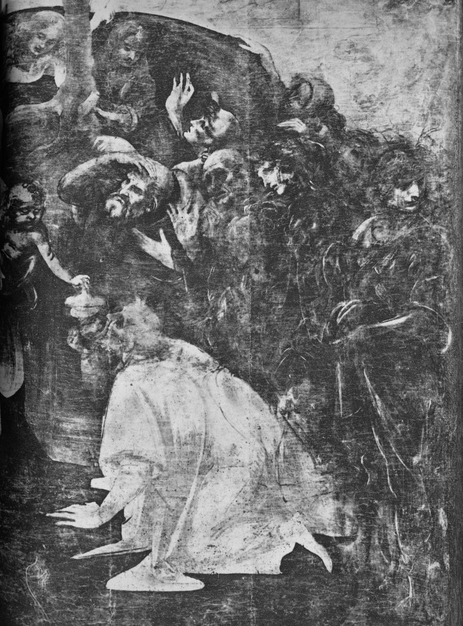 Magi'nin Hayranlığı - Sağ alt kısım, c1481 1945 by Leonardo da Vinci