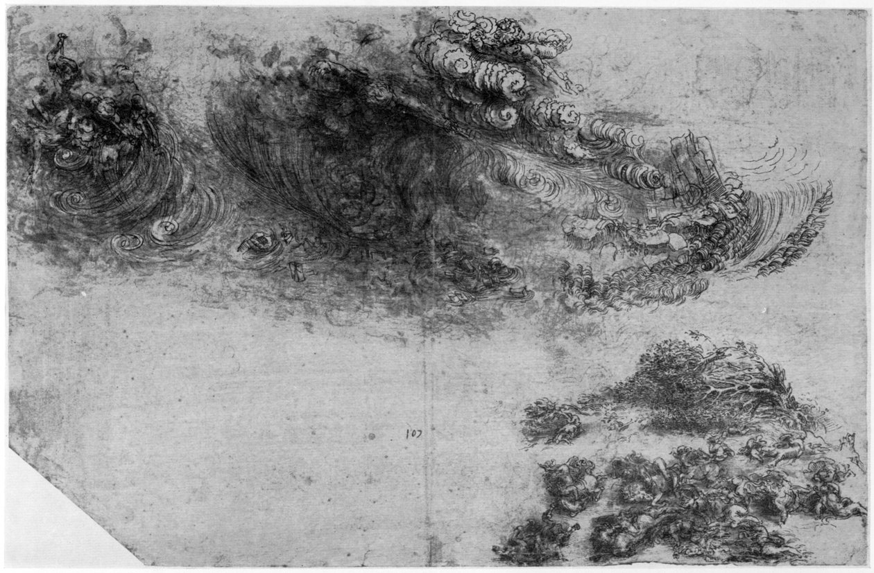 Kıyamet fırtınası, 15. yüzyılın sonları veya 16. yüzyılın başlarında 1954 by Leonardo da Vinci